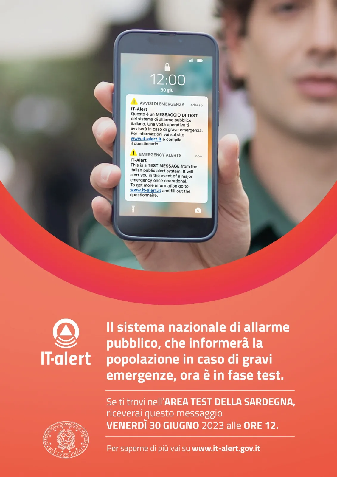 IT-alert: il sistema di allarme pubblico il 30 giugno in sperimentazione in Sardegna