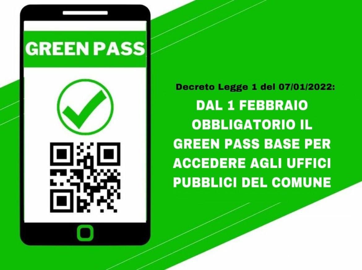 Green Pass base per l'accesso agli uffici comunali