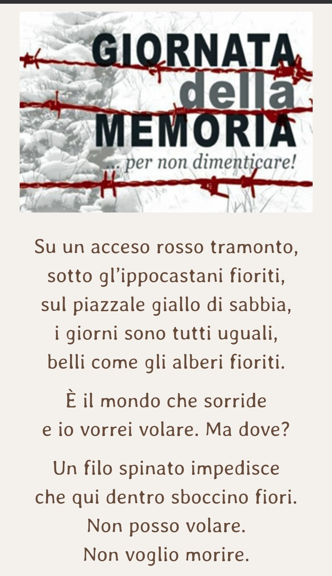 giornata della memoria 27 gennaio 2025