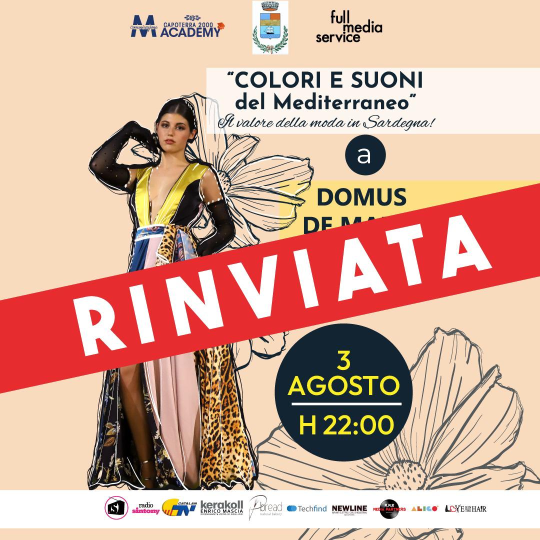 Rinvio Sfilata di Moda ‘Colori e Suoni del Mediterraneo’ 