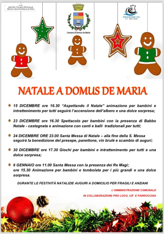 Eventi delle Feste Natalizie a Domus de Maria