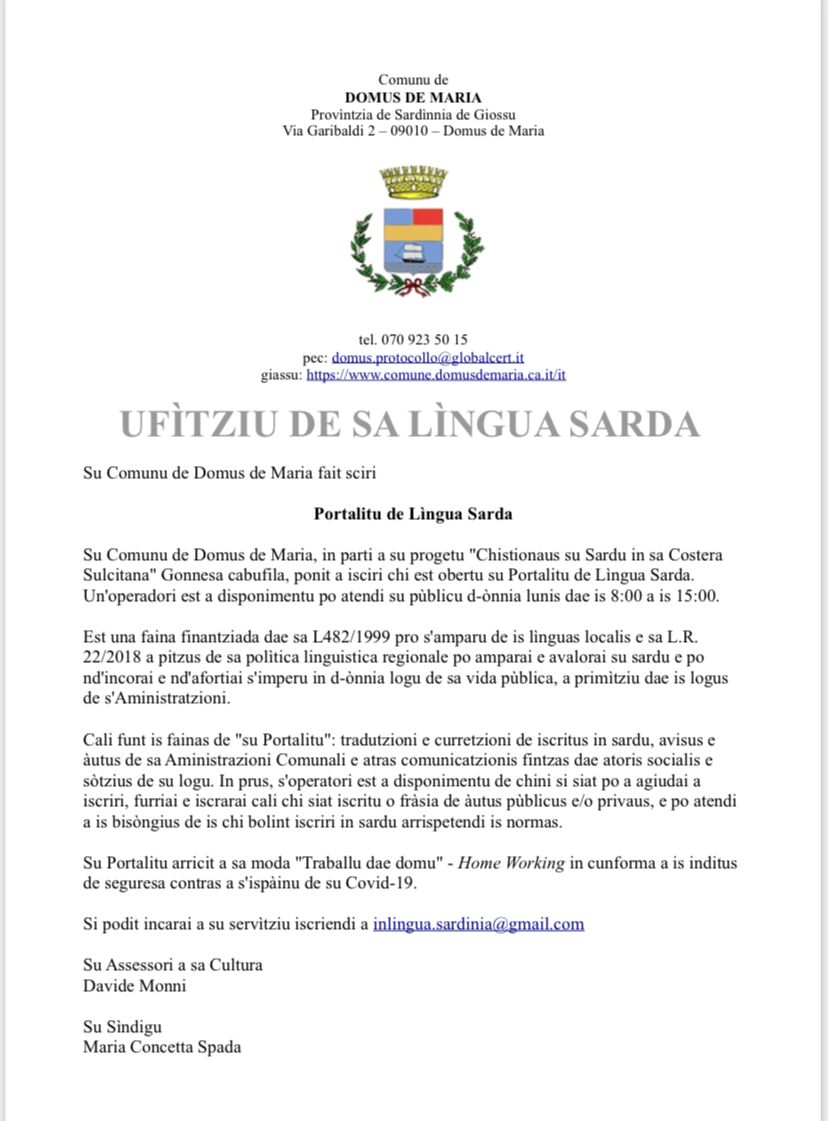 Ufficio Lingua Sarda - UFÌTZIU DE SA LÌNGUA SARDA